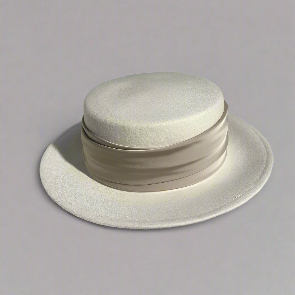 Le Marais Draped Felt Boater Hat