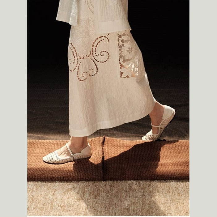 Ramie Cotton Embroidered Wrap Set