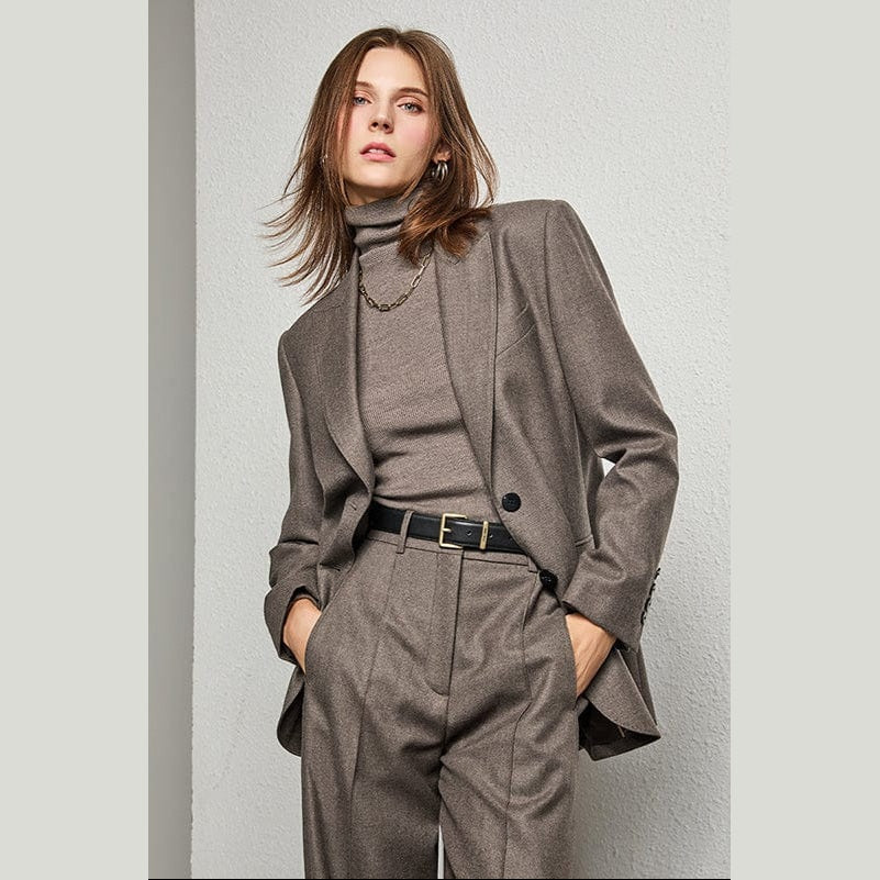 Italian Velvet Worsted Wool Suiting - Blazer, Vest & Trousers in Matte-Soft Finish
