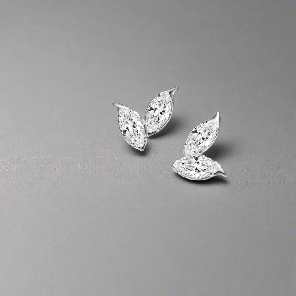 Marquise Leaf Sterling Studs
