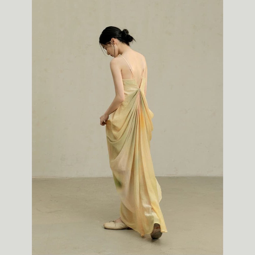The Watercolor Fan Camisole Dress