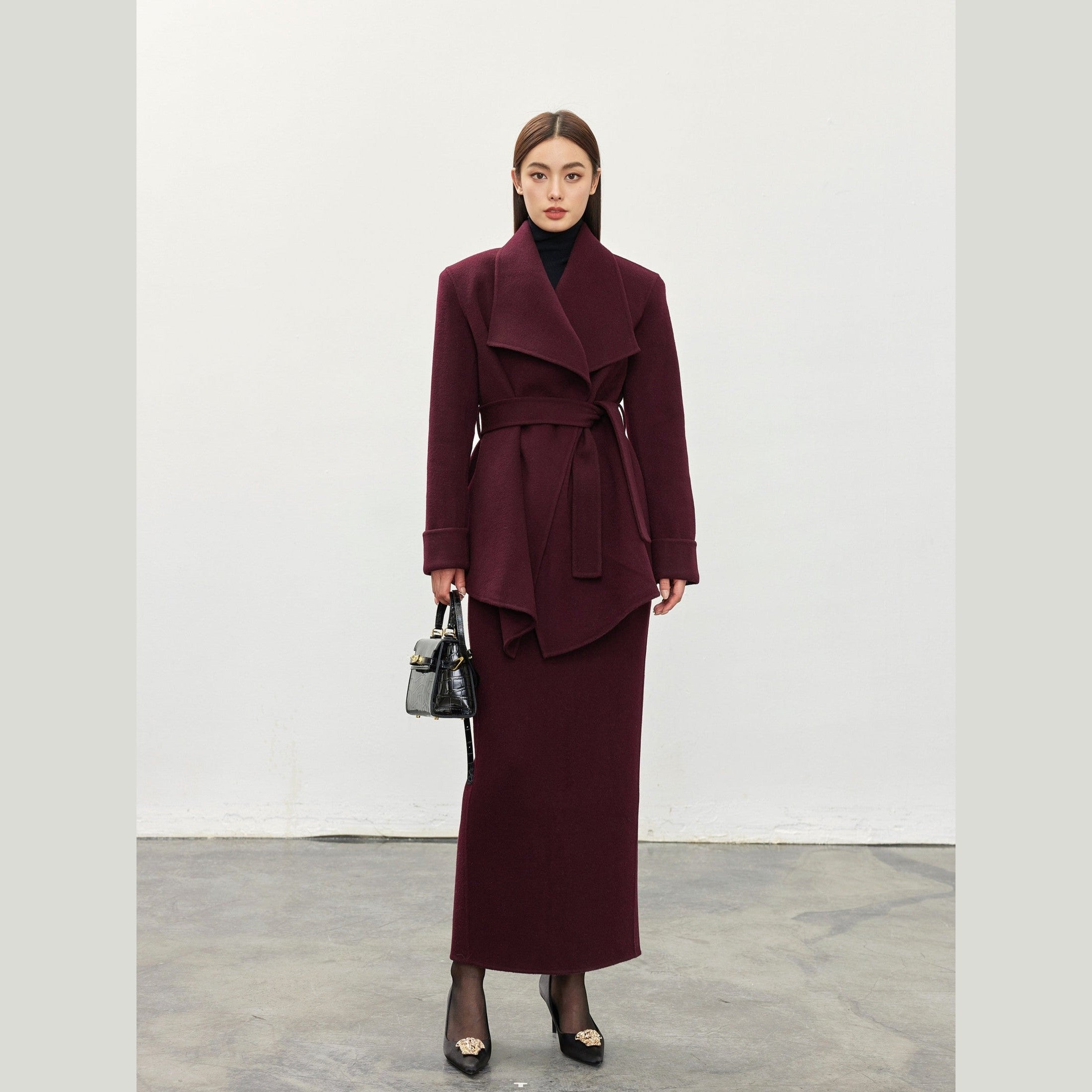 Burgundy Wool + Cashmere Suit Set