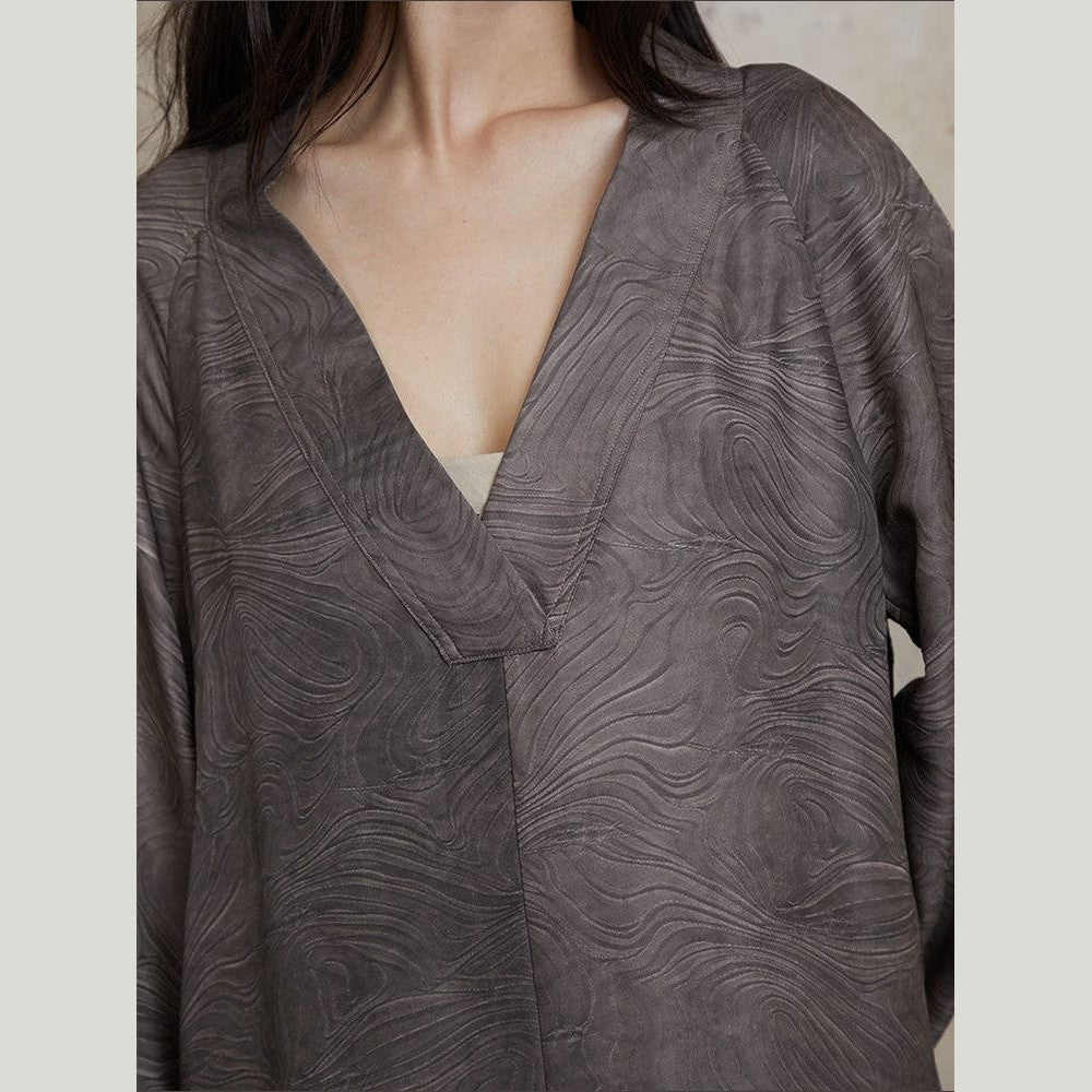 Stone Silk Caftan Dress