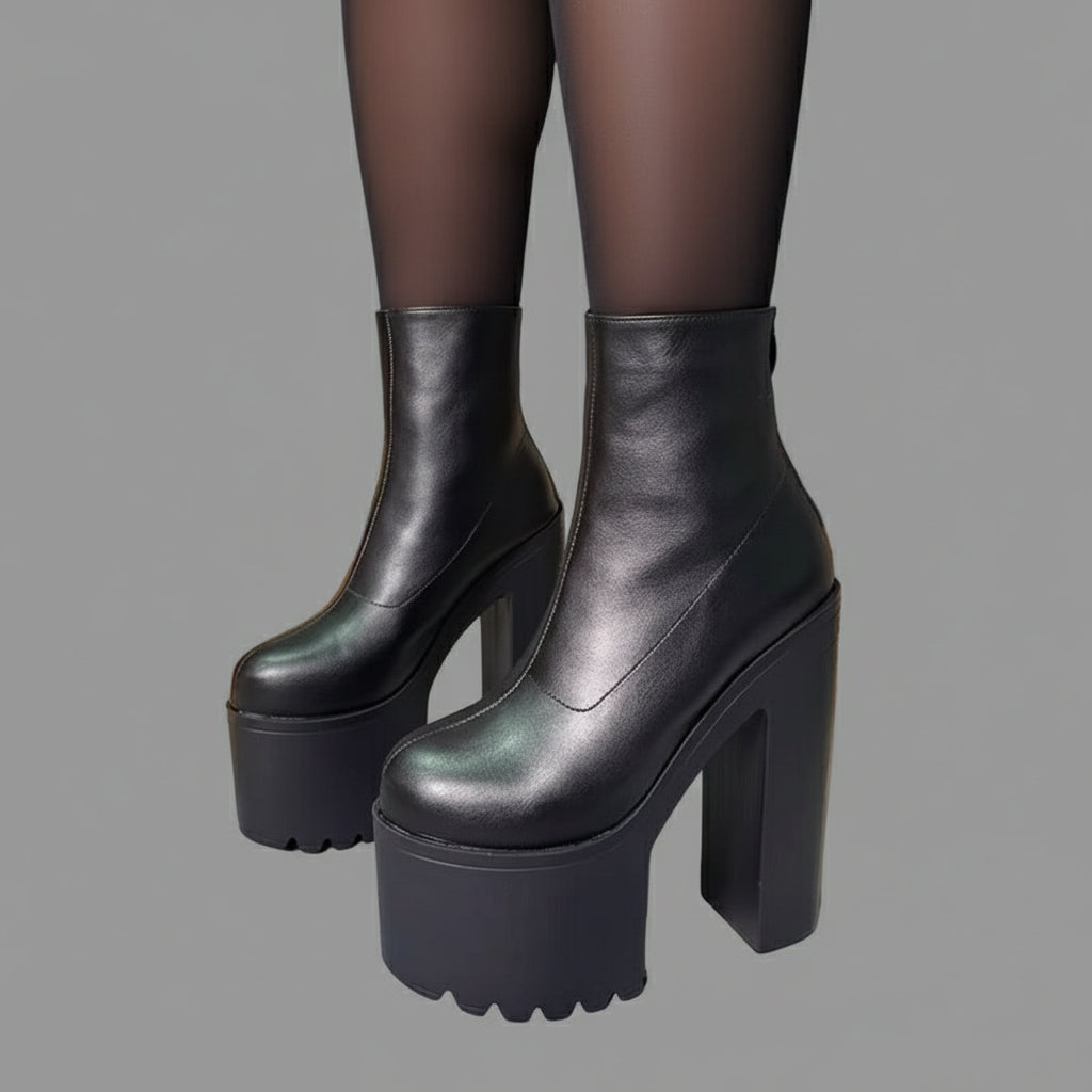The Harley Structured Leather Platform Boots – Bold Elevation