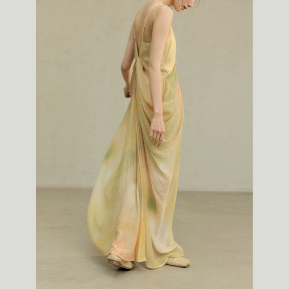 The Watercolor Fan Camisole Dress