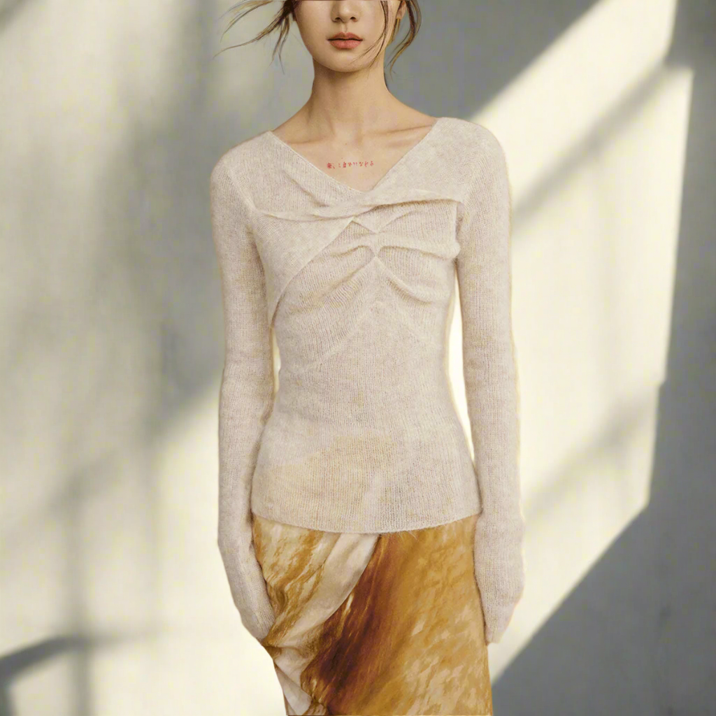 Twisted Alpaca-Wool Blend Knit Sweater