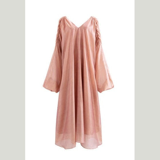 Peach Silk Maxi Dress