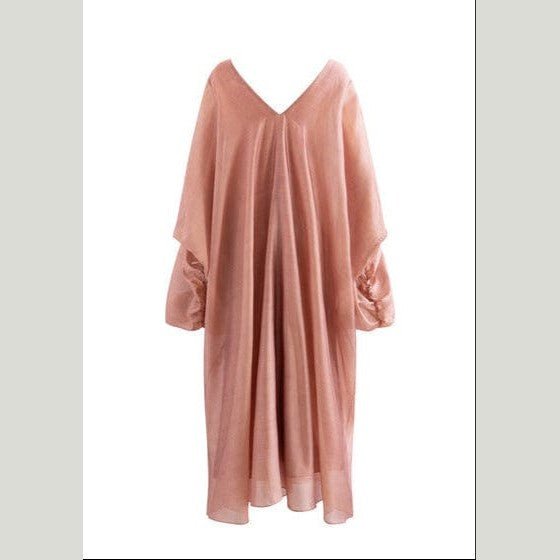 Peach Silk Maxi Dress