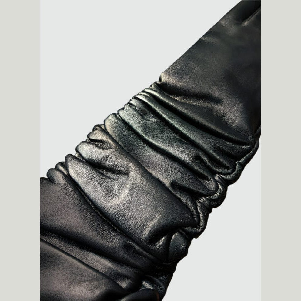 Long Sheepskin Leather Gloves - Touchscreen-Ready Elegance
