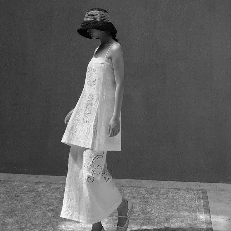 Ramie Cotton Embroidered Wrap Set