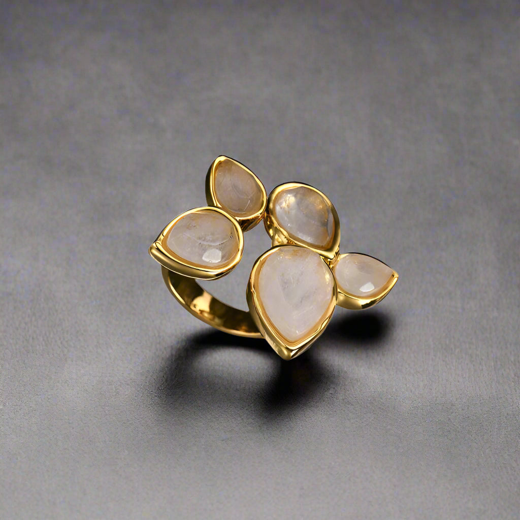 Gold Plated Rose Crystal Rings