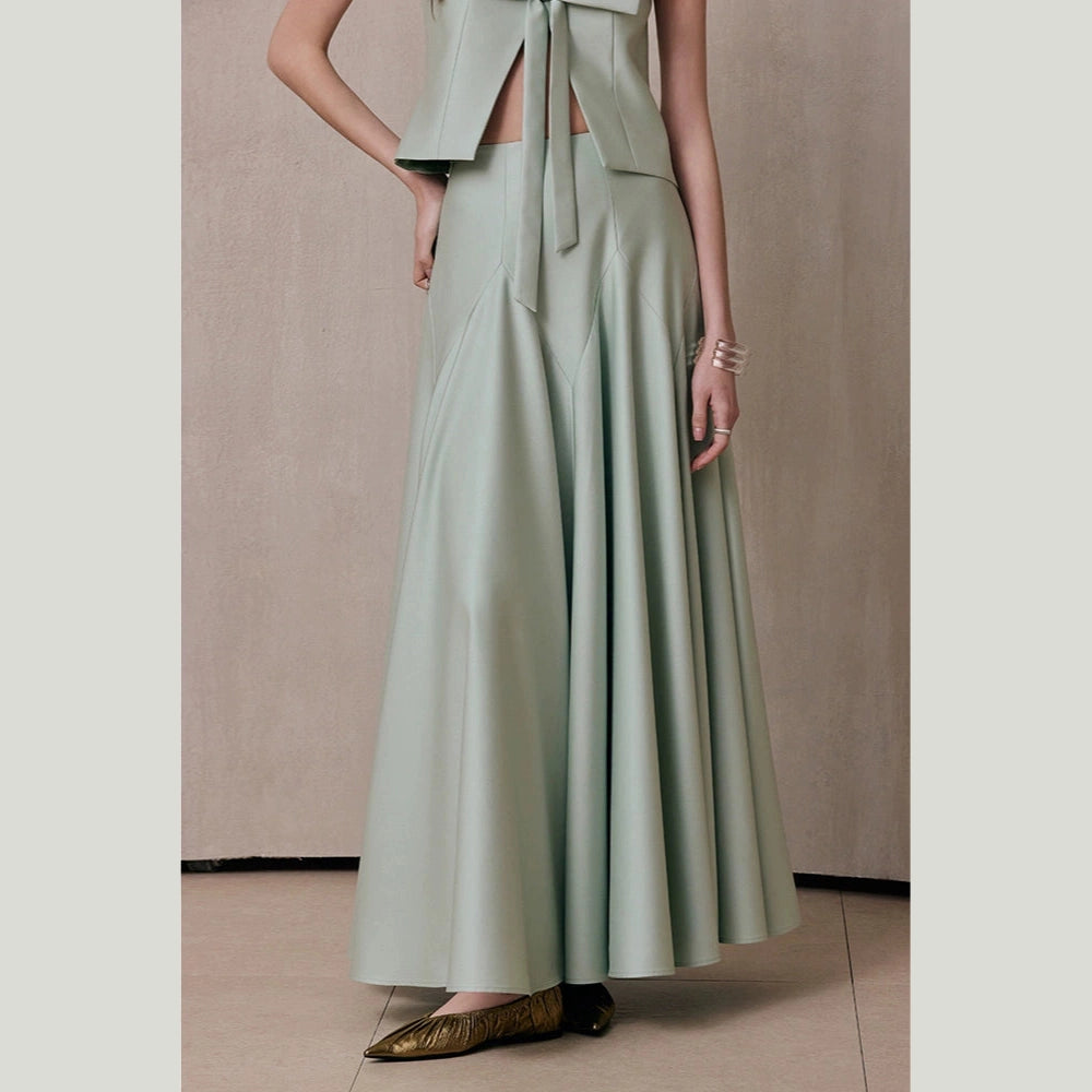 The Mint Green Papillon Top & Skirt Set