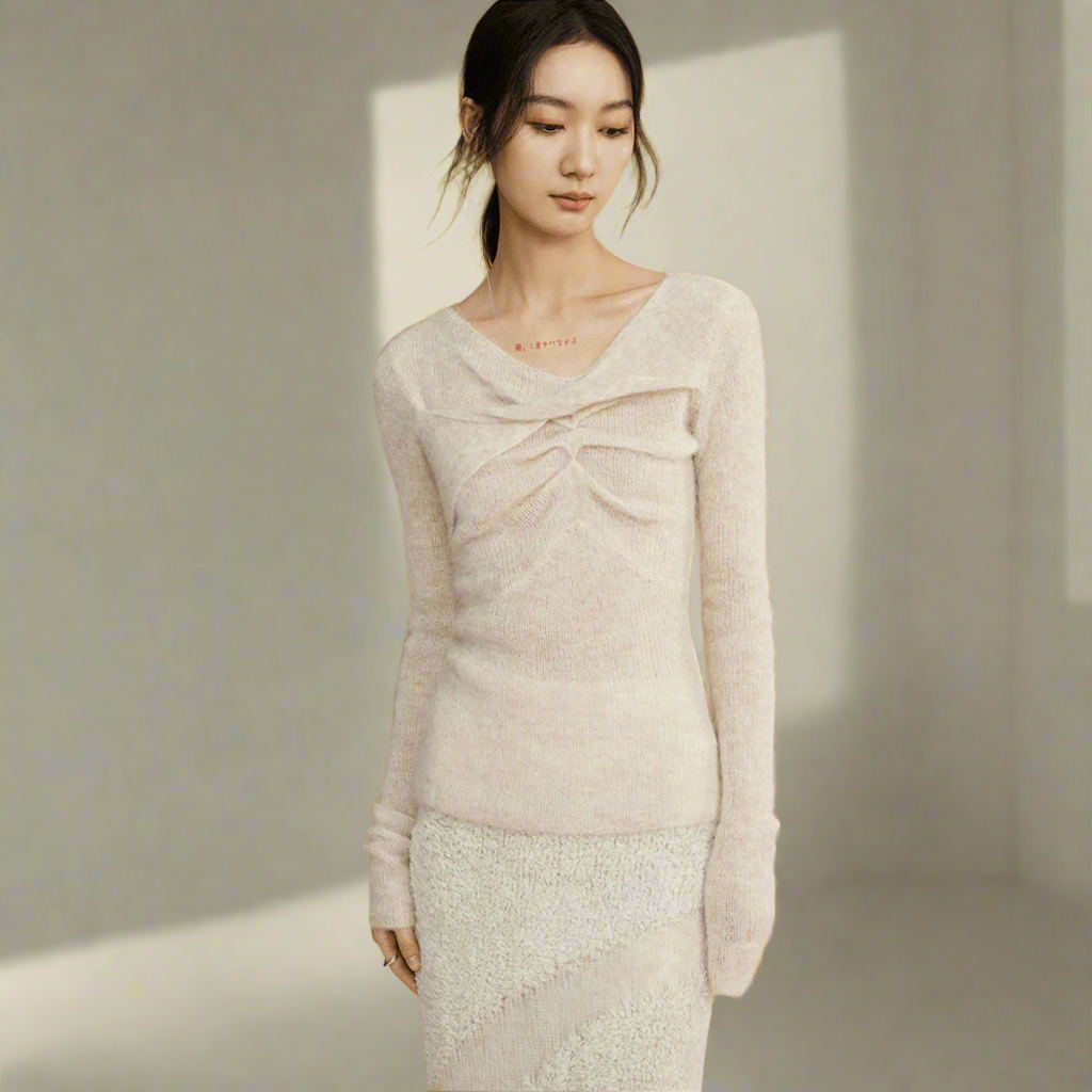 Twisted Alpaca-Wool Blend Knit Sweater
