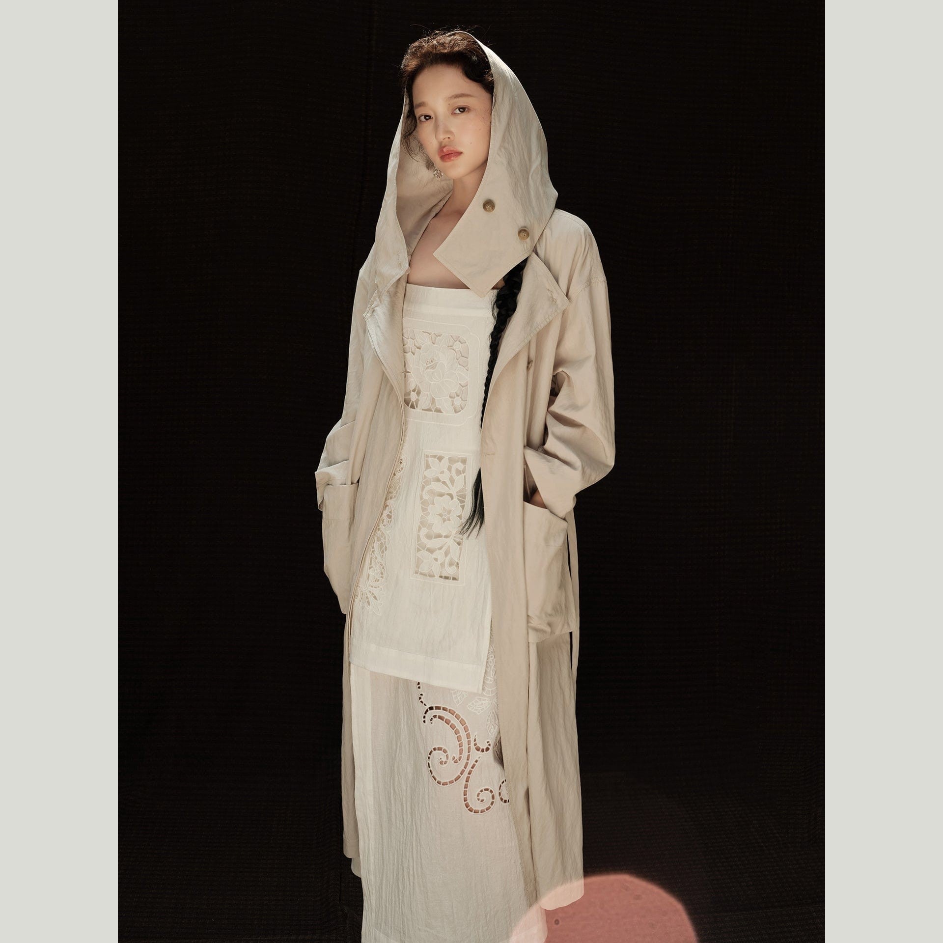 Ramie Cotton Embroidered Wrap Set