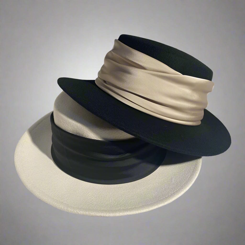 Le Marais Draped Felt Boater Hat