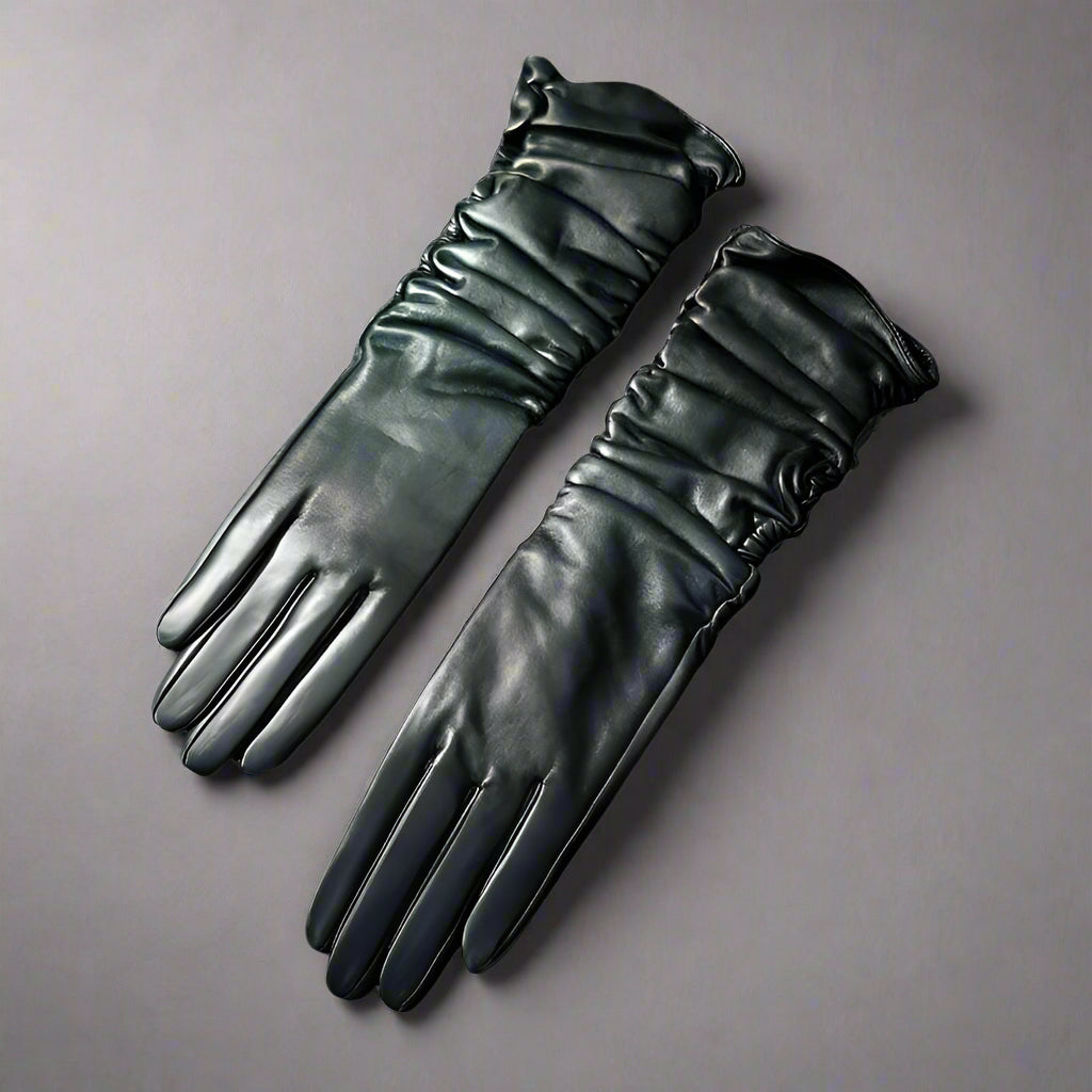 Long Sheepskin Leather Gloves - Touchscreen-Ready Elegance