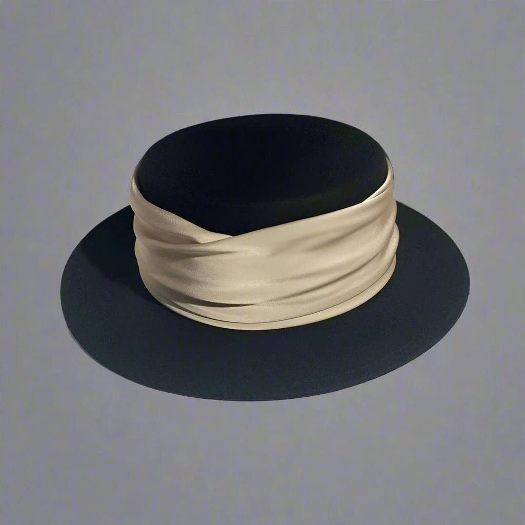 Le Marais Draped Felt Boater Hat
