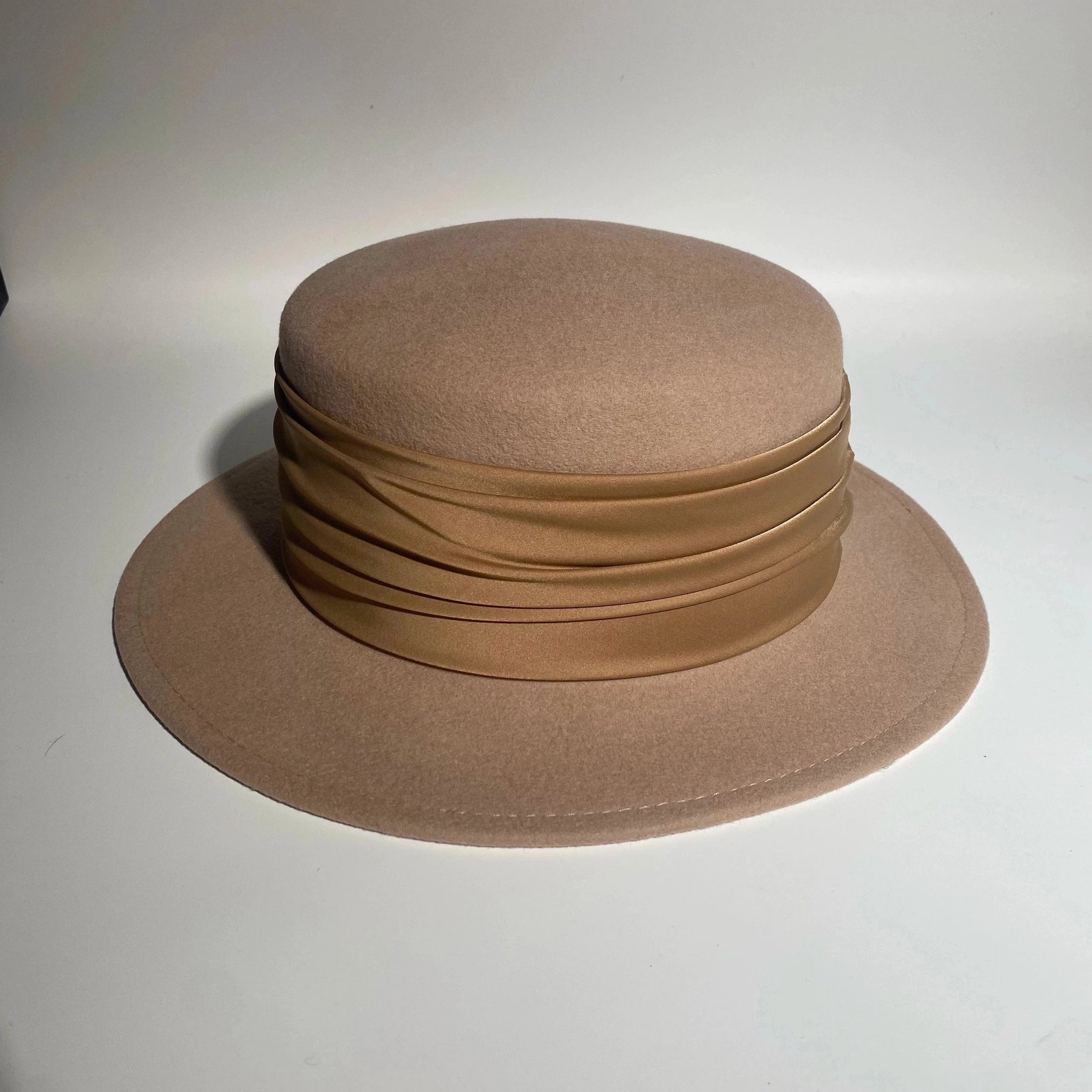 Le Marais Draped Felt Boater Hat