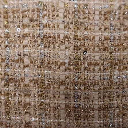 Italian Tweed Jacket - Camel & Gold Threadwork