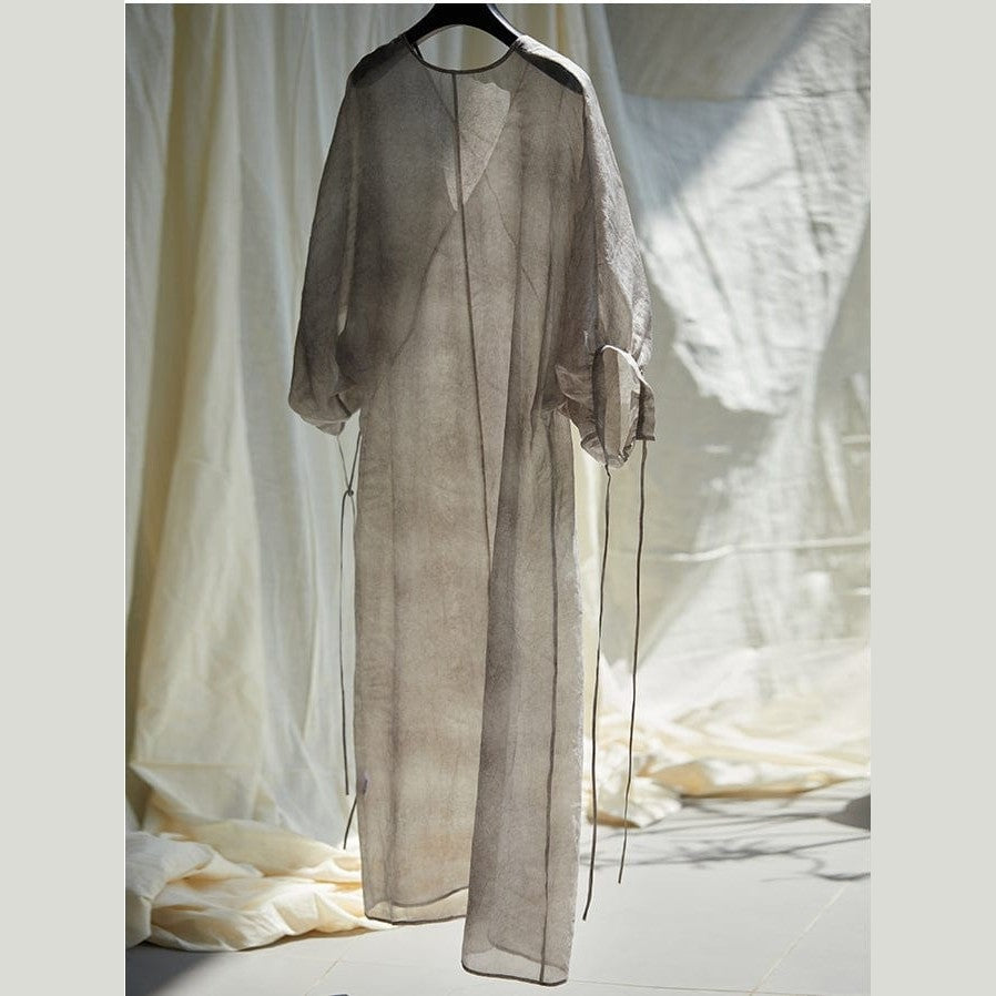 Grey Silk Gauze Dress