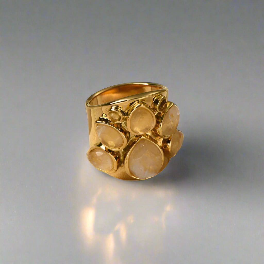 Gold Plated Rose Crystal Rings
