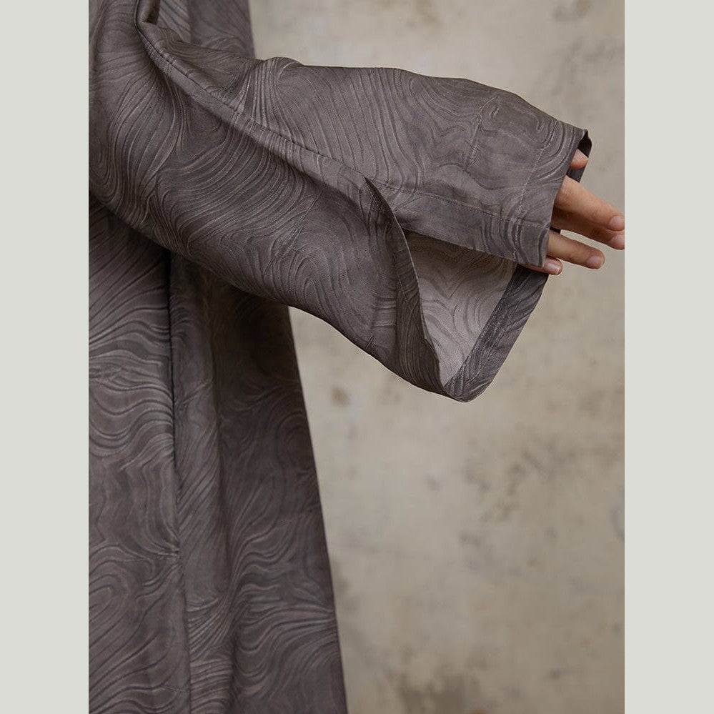 Stone Silk Caftan Dress