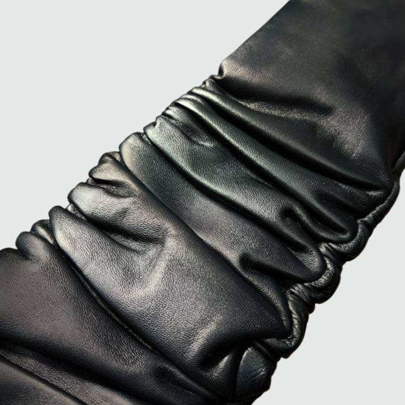 Long Sheepskin Leather Gloves - Touchscreen-Ready Elegance