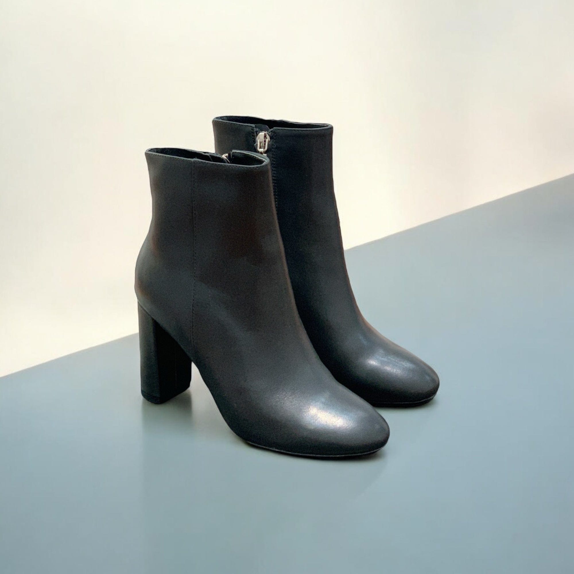The Leather Block Heel Boots