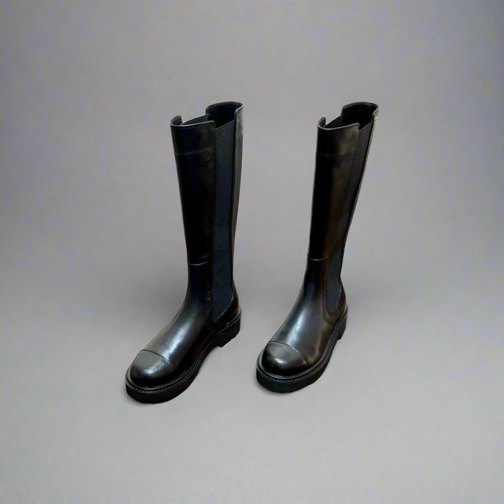 The Tall Black Leather Riding Boots