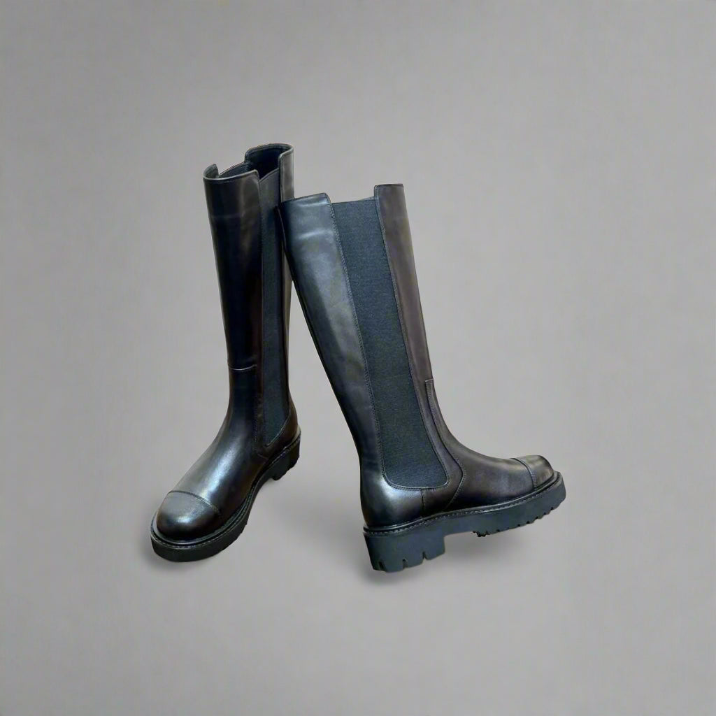The Tall Black Leather Riding Boots