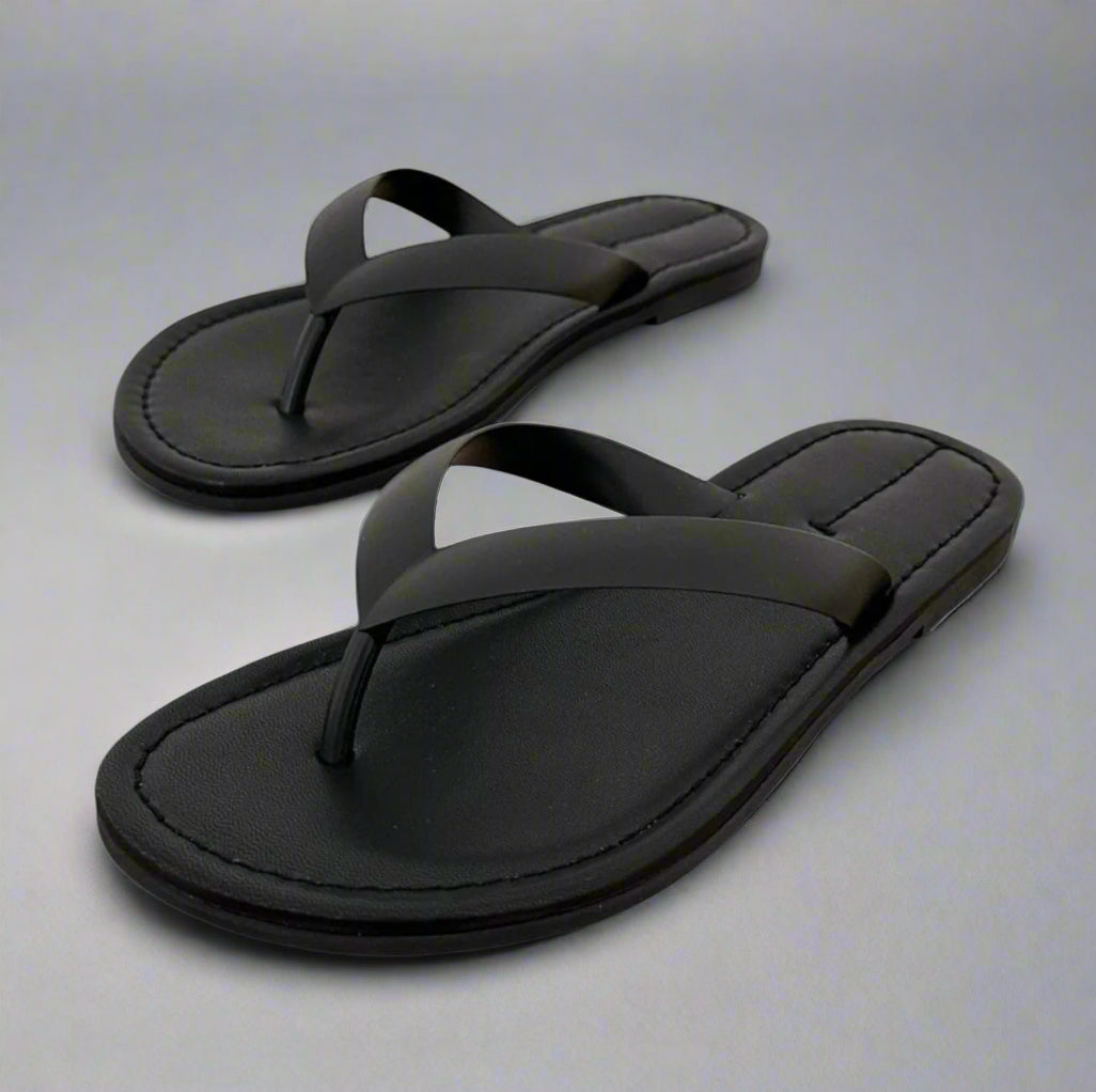 The Calfskin Leather Sandals