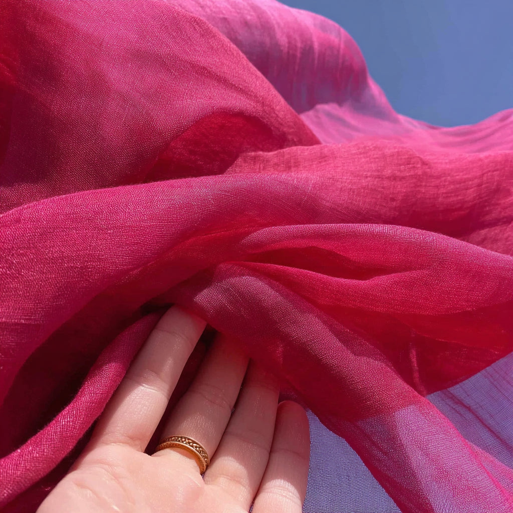 Red Cashmere Scarf Close Up