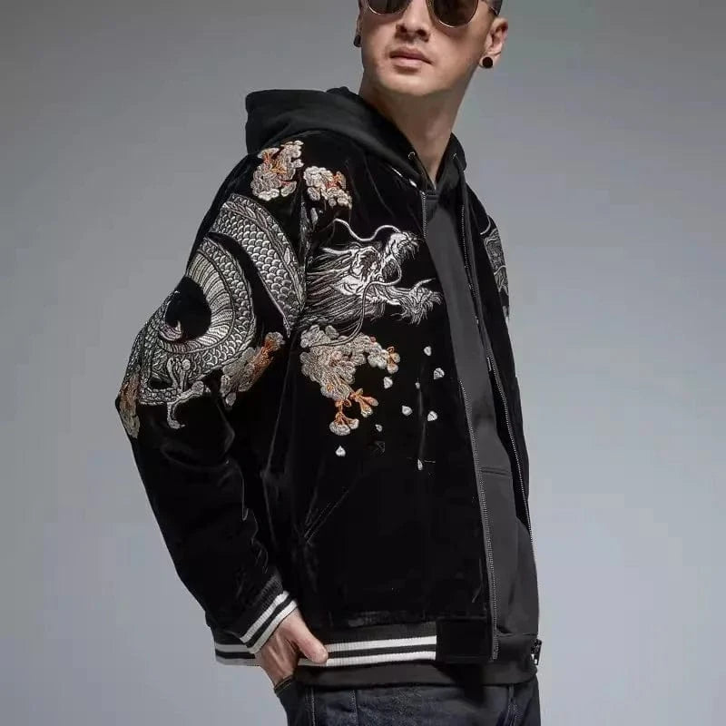 Dragon Moon Bomber Jacket – Embroidered Heritage Meets Street Elegance