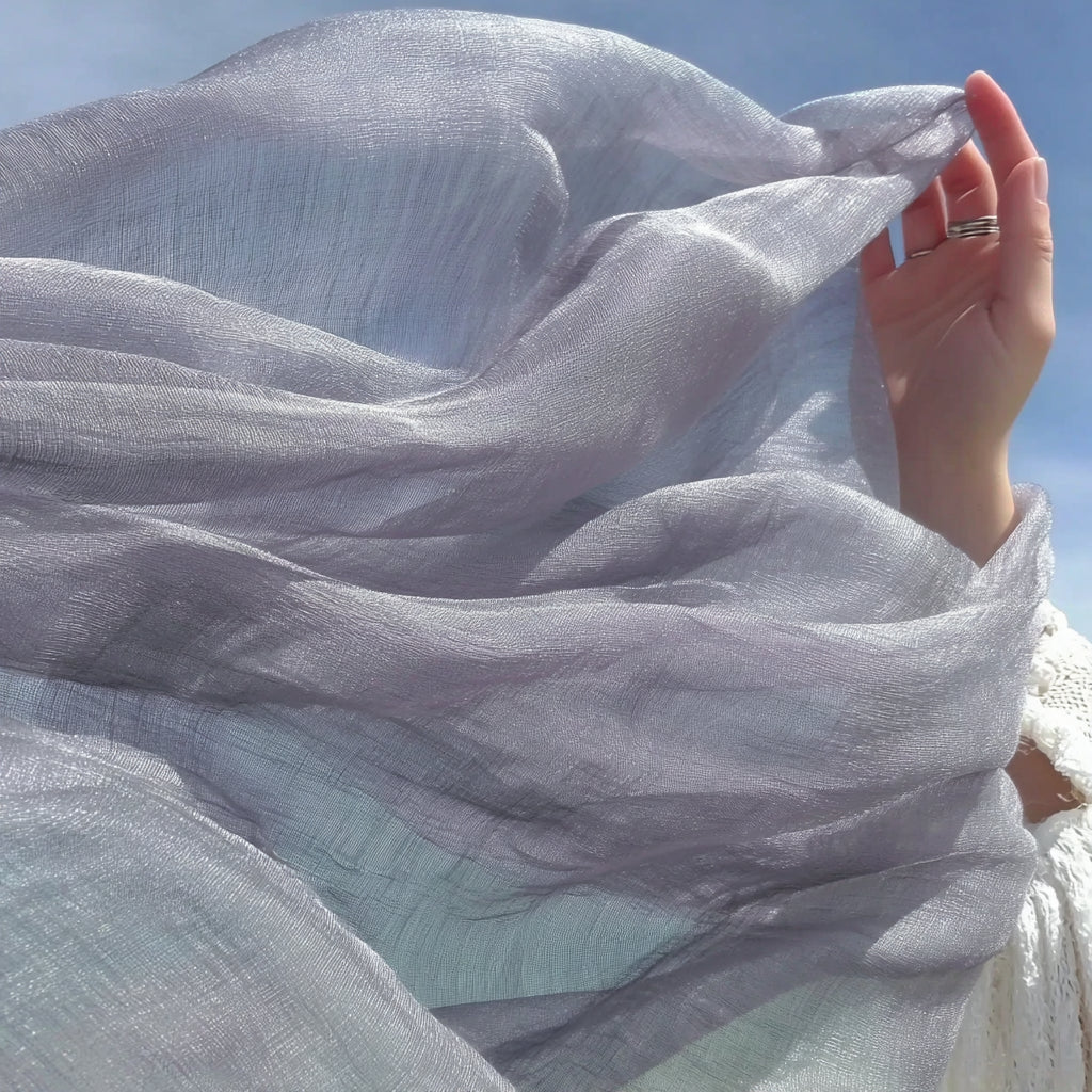 Silver Grey Cashmere Scarf 