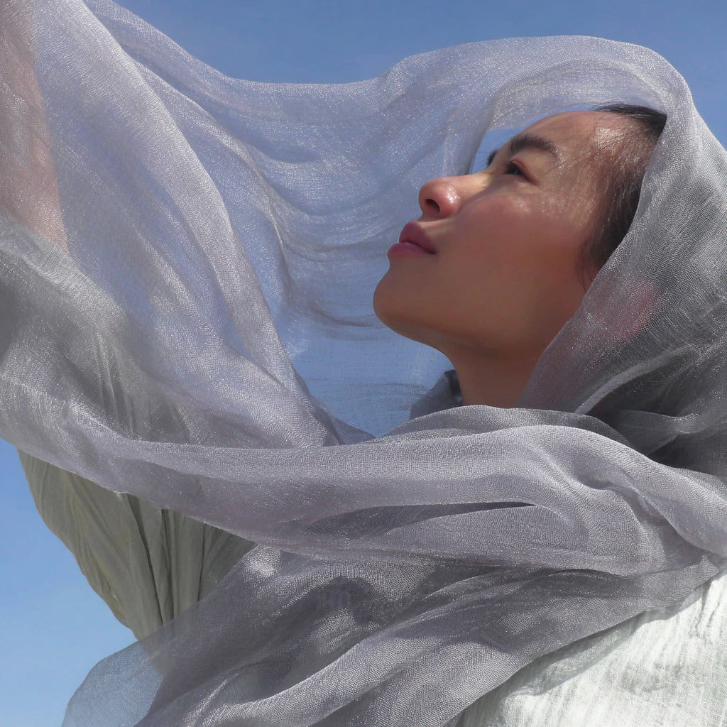 Silver Grey Cashmere Scarf