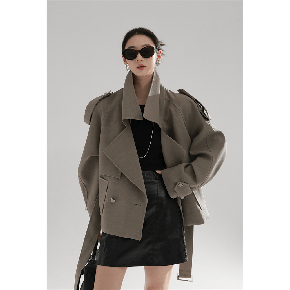 Petite Cropped Trench Coat