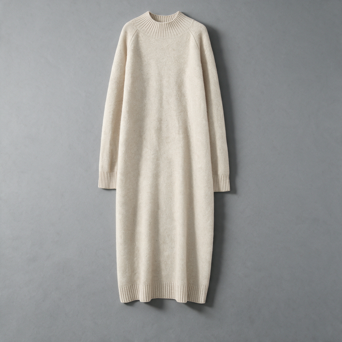 Cashmere Modest Dress Bone, front view