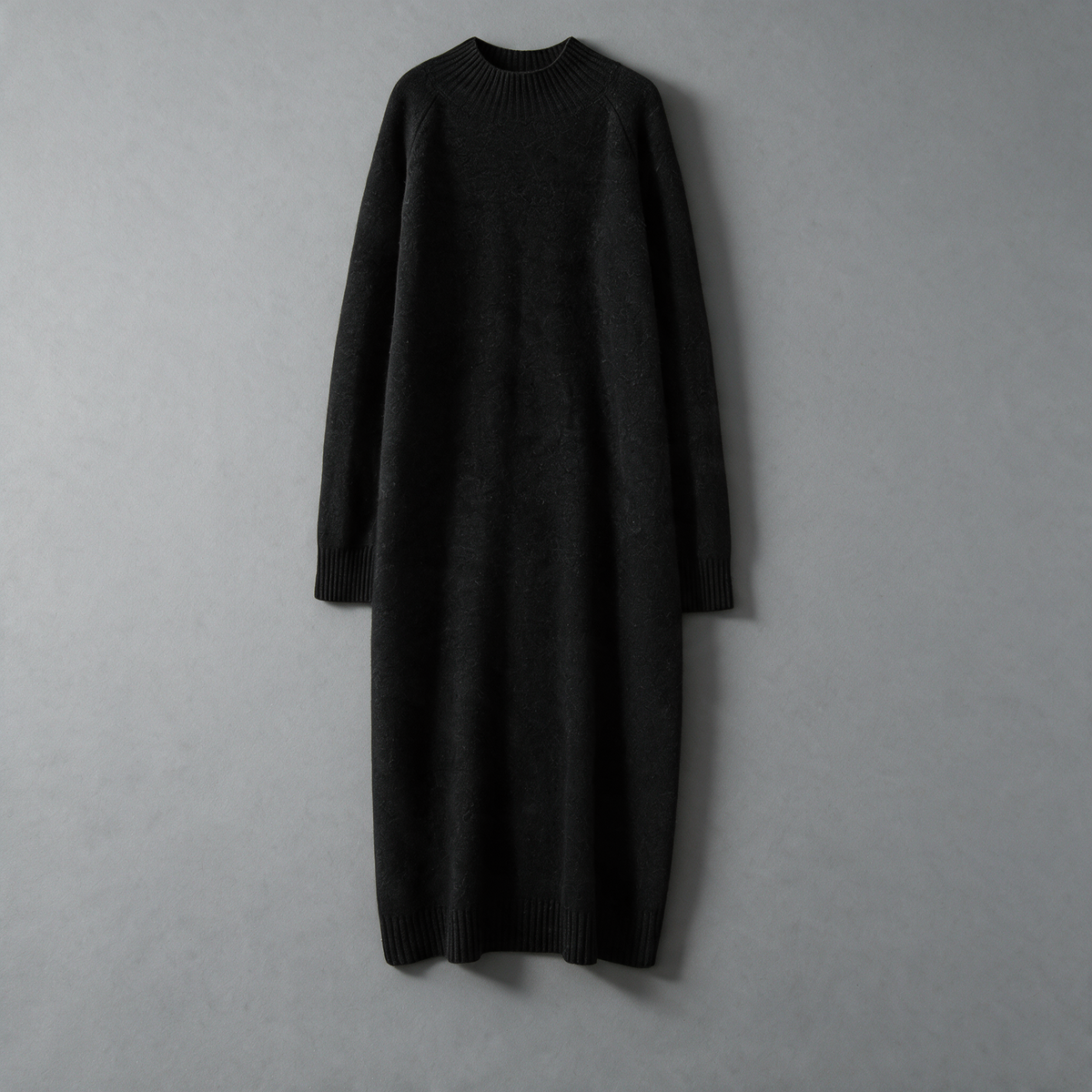 Cashmere Modest Dress Jet, front view