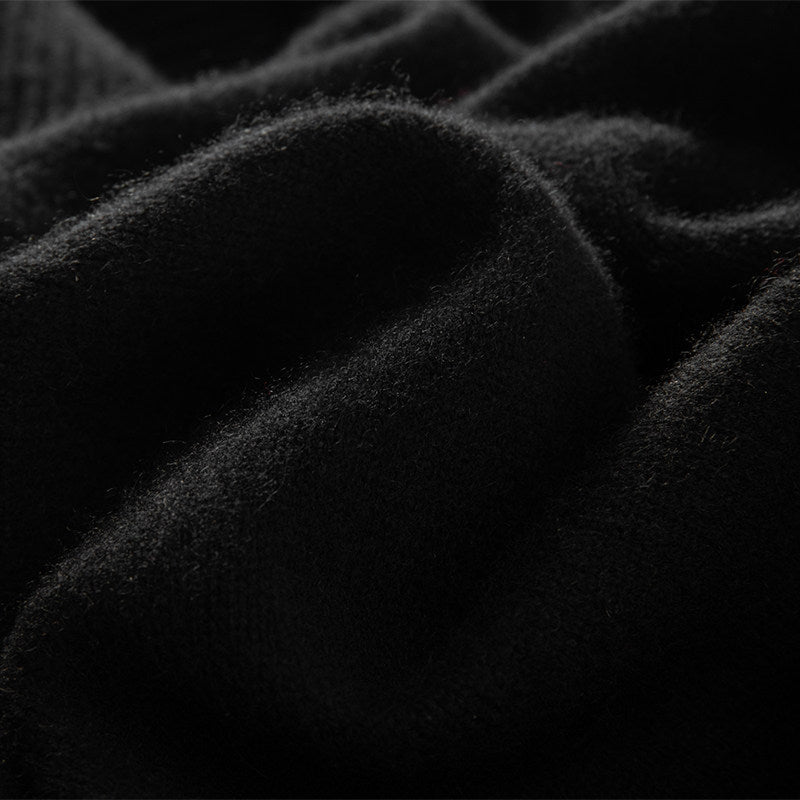 Cashmere Modest Dress in Jet, cashmere knit texture