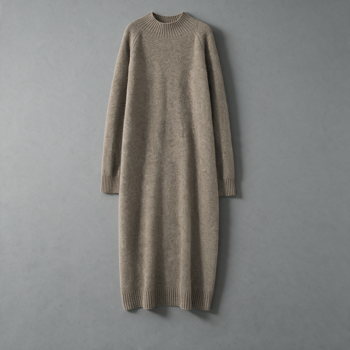 Cashmere Modest Dress Oyster, front view