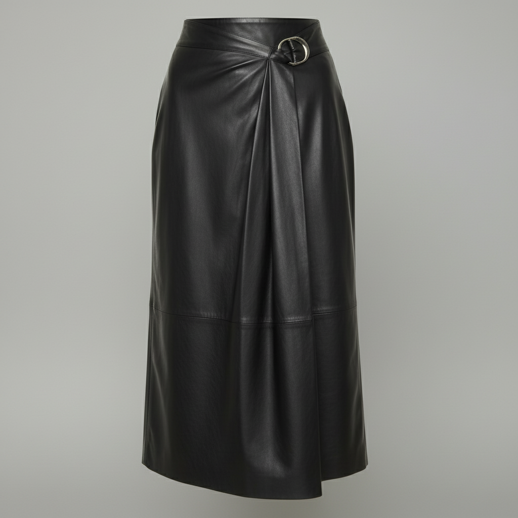The Napa Leather Midi Skirt