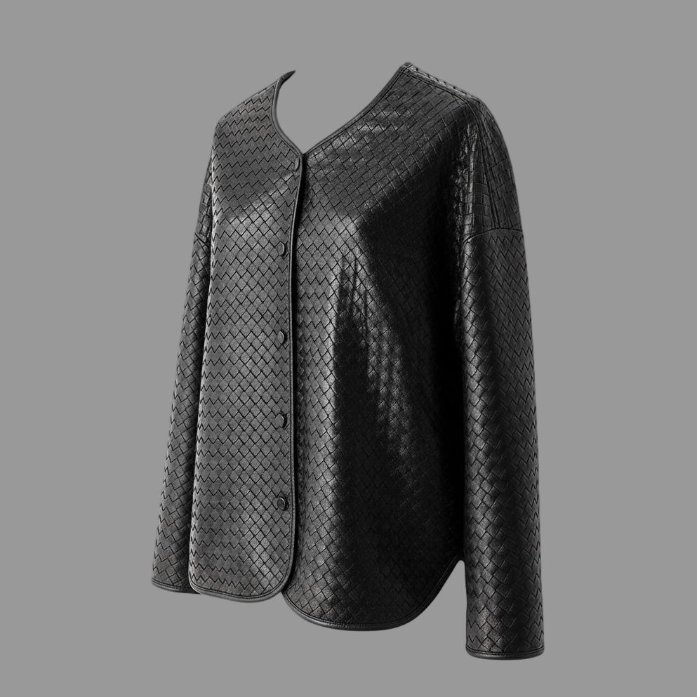 Woven Leather Jacket in Lambskin — Quiet Depth, Rare Craft