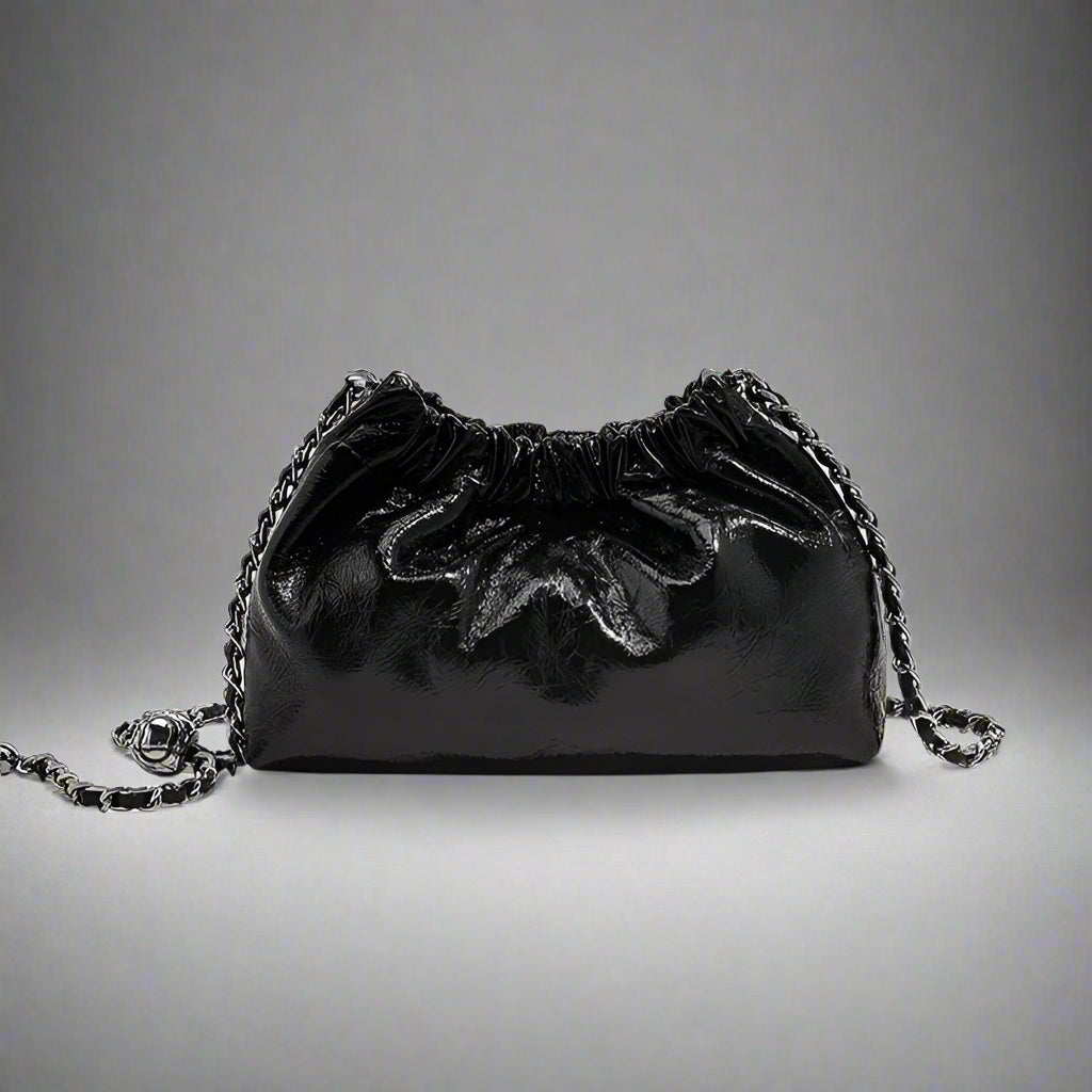 black leather travel crossbody bag