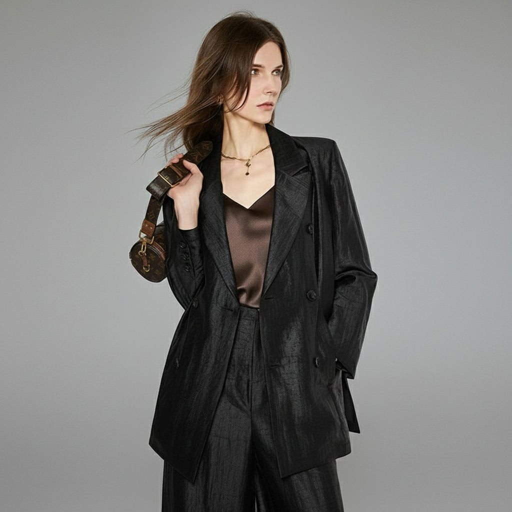 black silk suit​