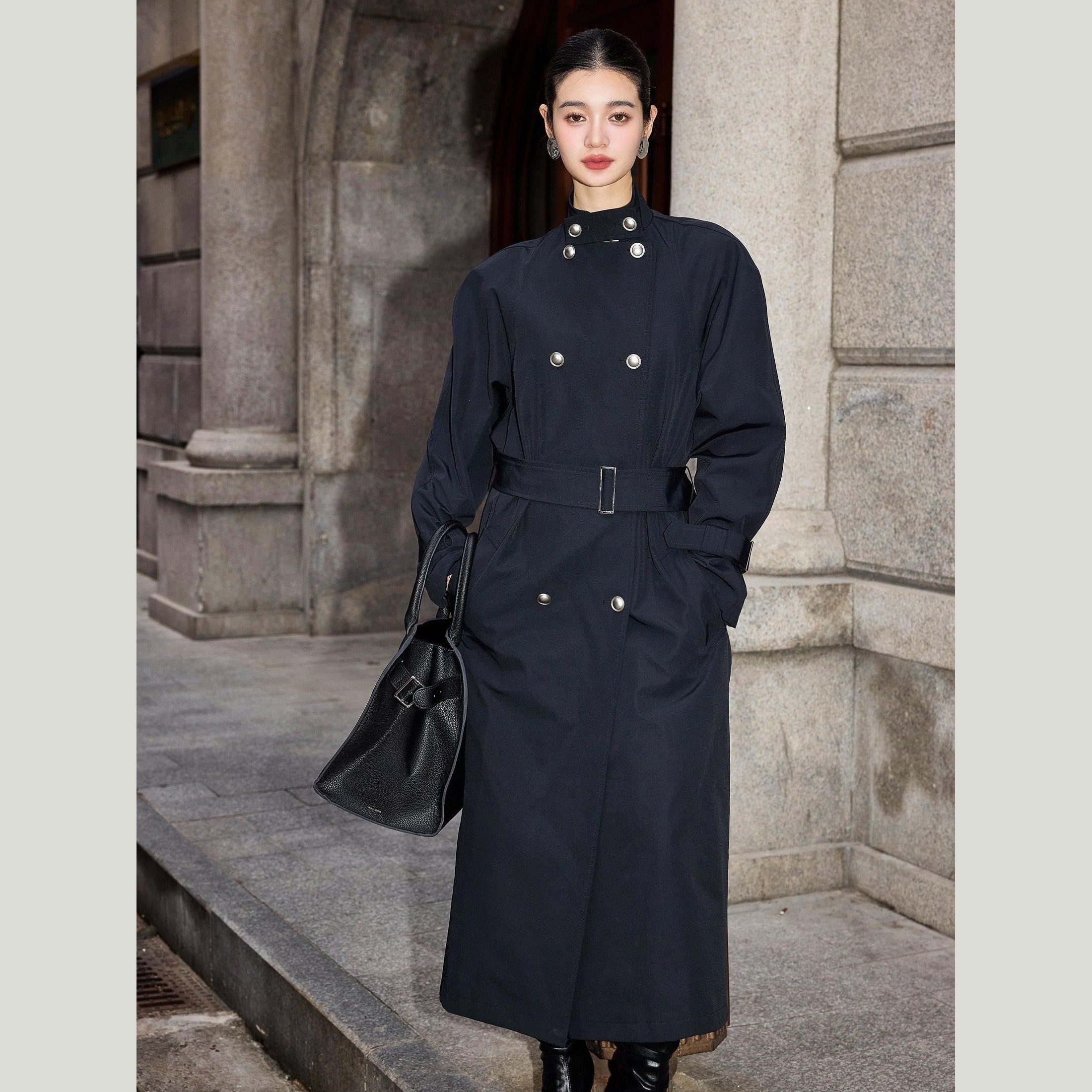 black trench coat