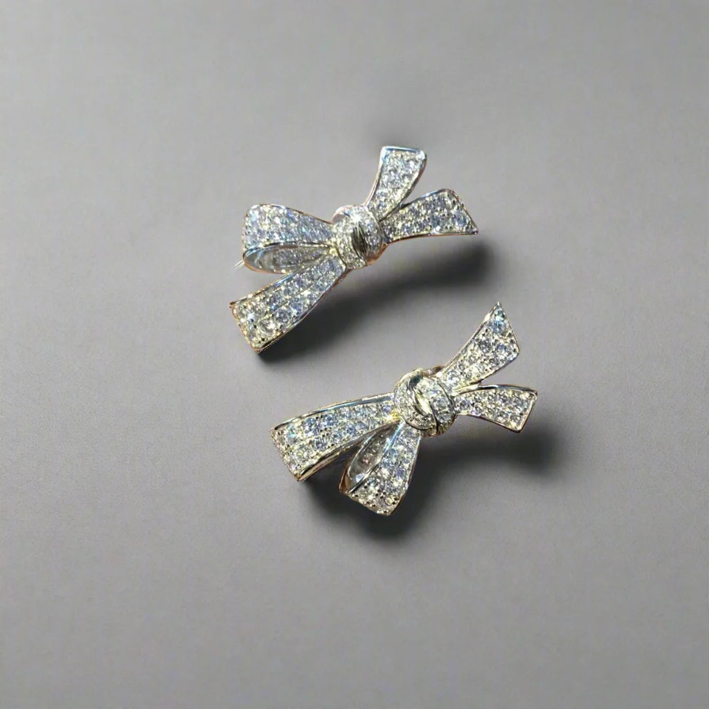 Coquette Pavé Bow Earrings
