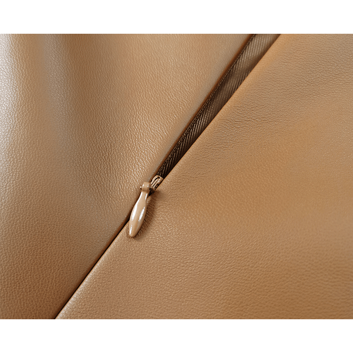 brown leather dress