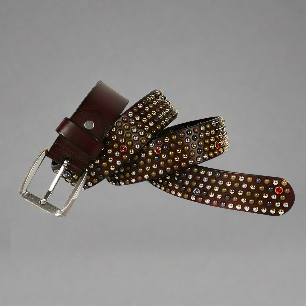 brown studded belt