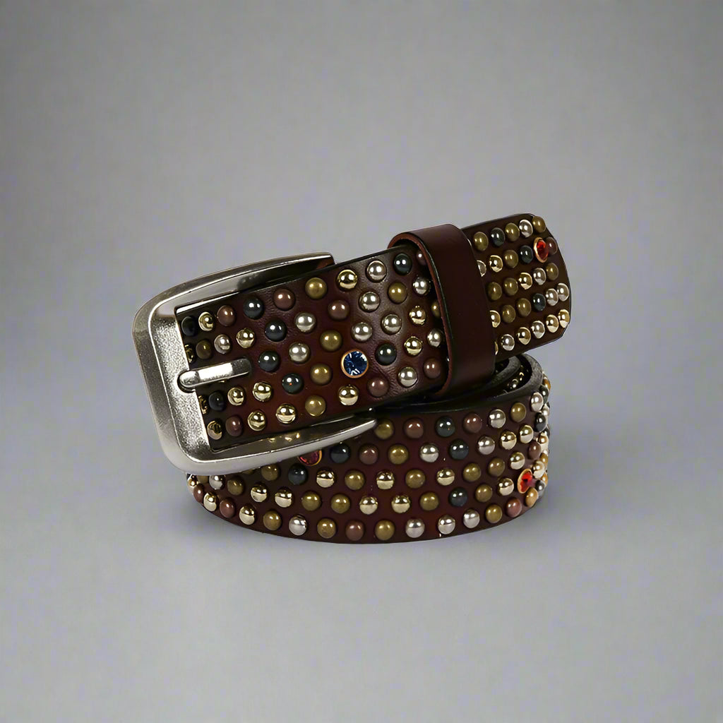 brown studded belt