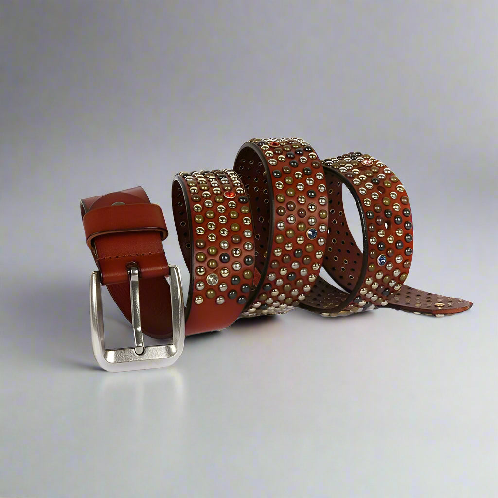 brown studded belt